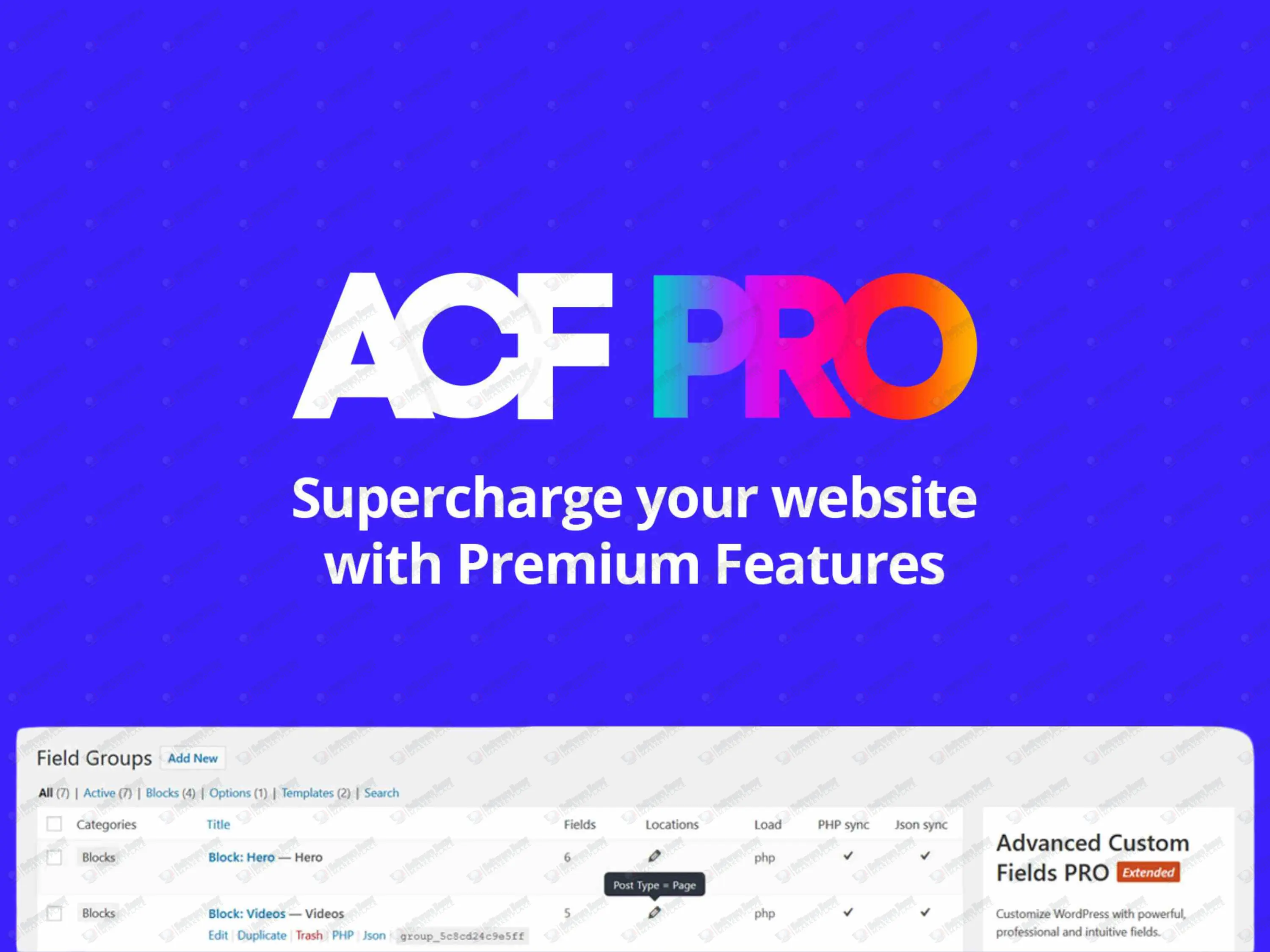 Advanced Custom Fields: Extended PRO